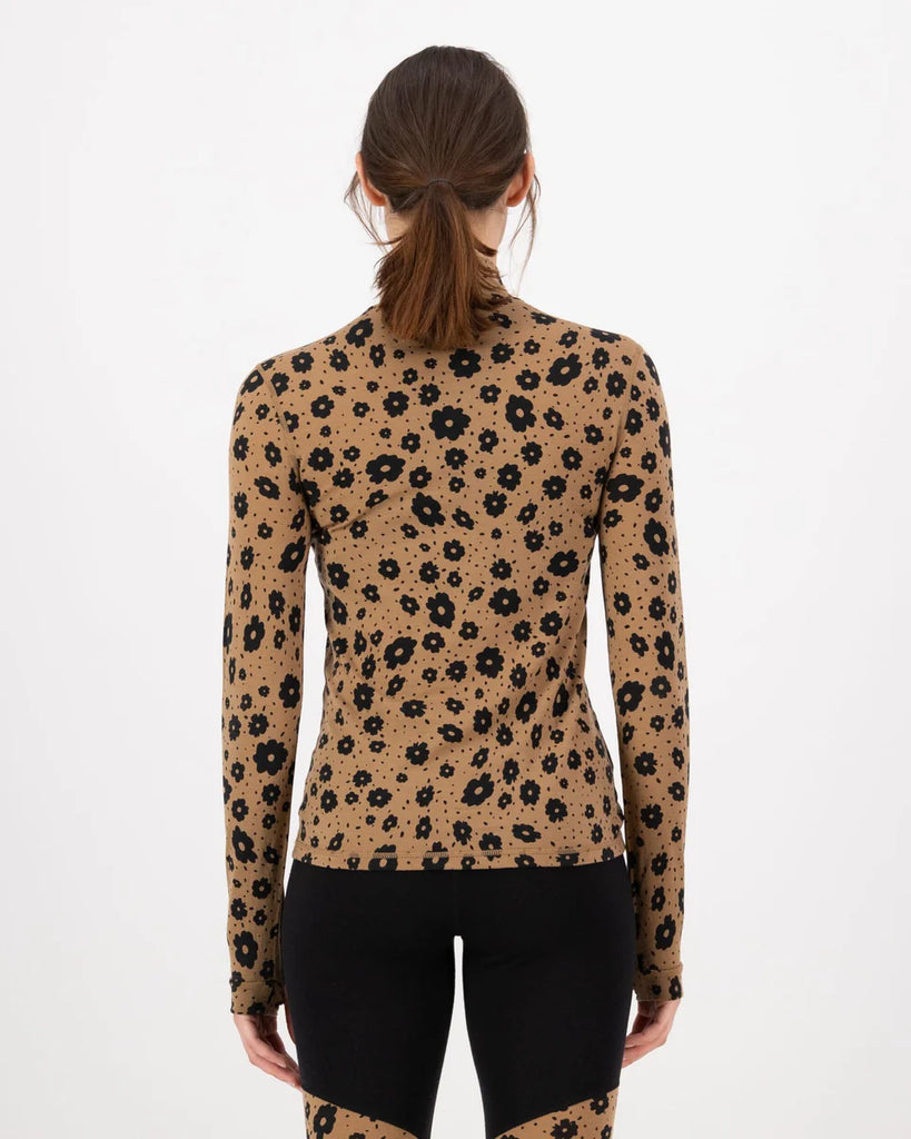 CASCADE MERINO BASE LAYER LONG SLEEVE MOCK PRINT
