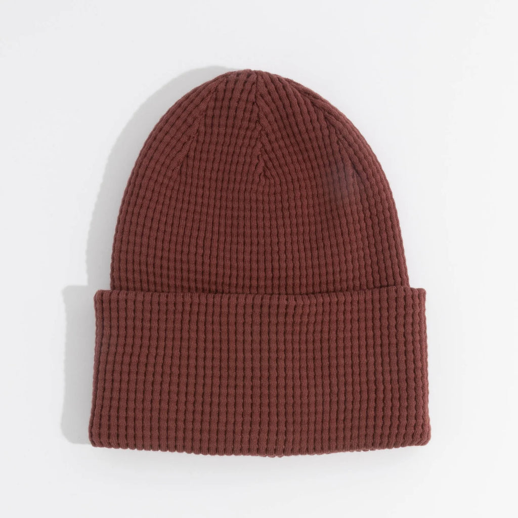 THE CROSSOVER WAFFLE-KNIT BEANIE